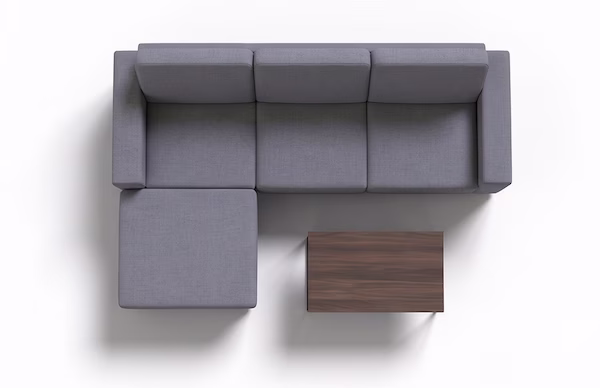 Kutna garnitura Modena Mini – tlocrt pogled